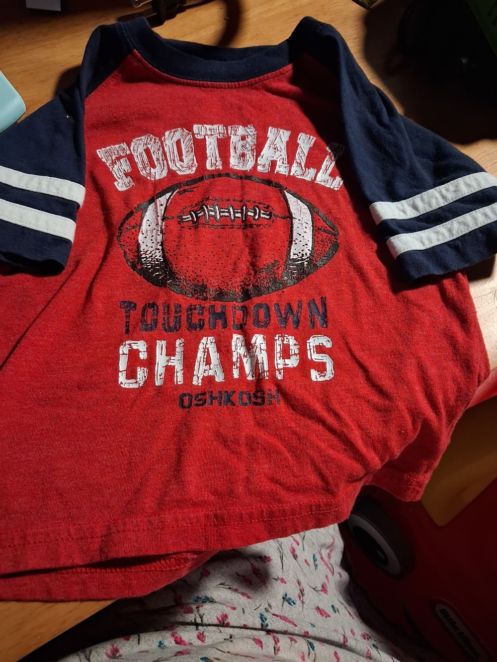 OshKosh B'gosh Red & Navy Football 'Touchdown Champs' Short-Sleeve Tee